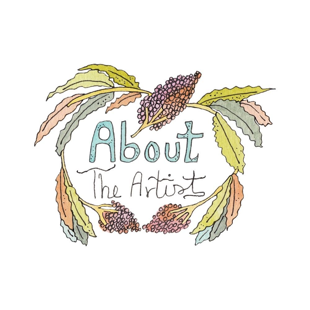 About The Artist - Ruba Saqr Art & Illustration | Hand lettering, botanical emblem illustration, pen and ink illustration, watercolour and ink illustration